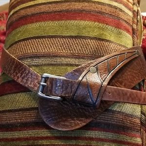 Vintage 90's BRAVE unique adjustable leather belt